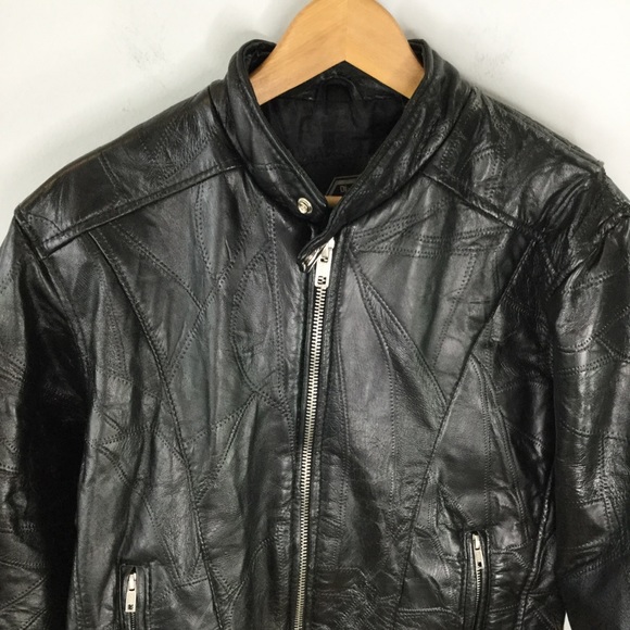 Vintage Buffalo Leather Eagle Patch biker jacket - Picture 9 of 16